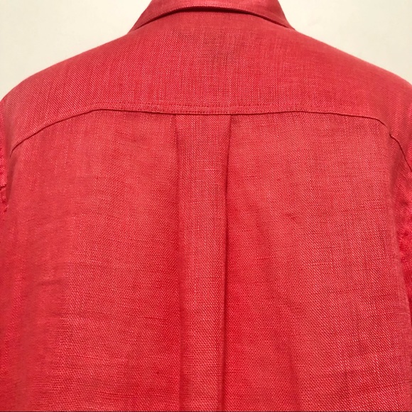 Diane Gilman Collection Coral Linen Blouse - Picture 6 of 8